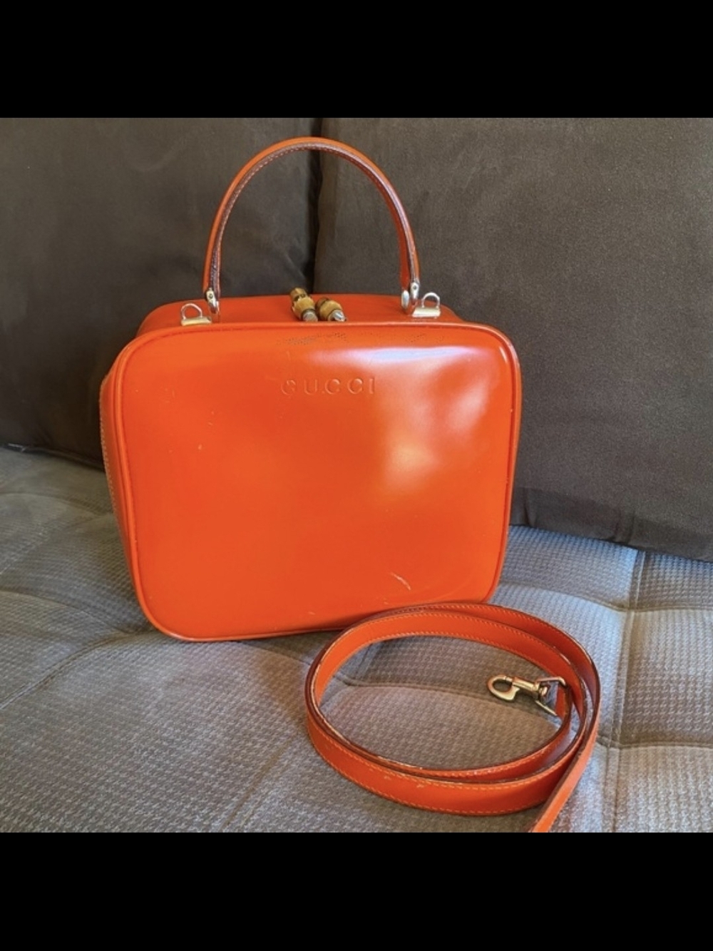 Vintage GUCCI Patent Leather Top Handle Bag